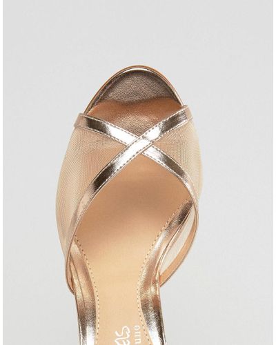 Dune Meryl Rose Gold Heeled Sandals 
