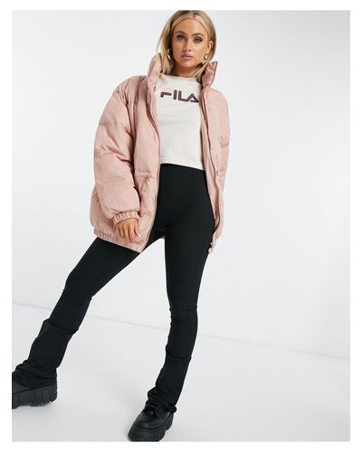 fila puffer jacket pink