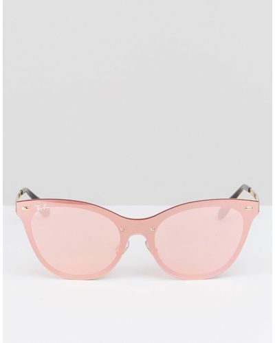 Ray ban - occhiali da sole a occhi di gatto con lenti piatte a specchio di  Ray-Ban in Rosa | Lyst