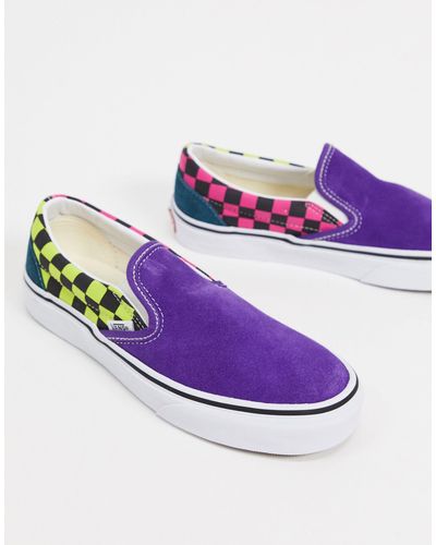 Classic - Sneakers a quadri violaVans in Gomma di colore Viola | Lyst