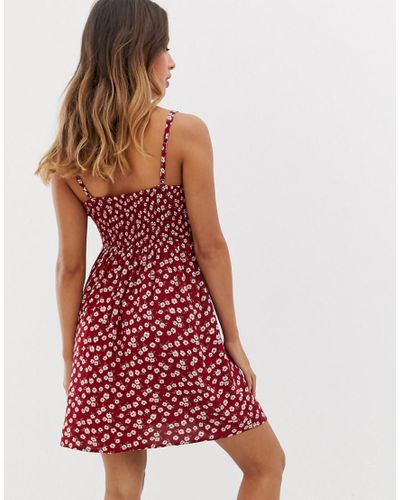 Hollister Synthetic Summer Dress in Red - Lyst