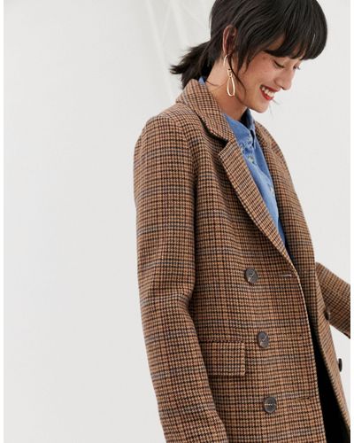 warehouse full length check coat