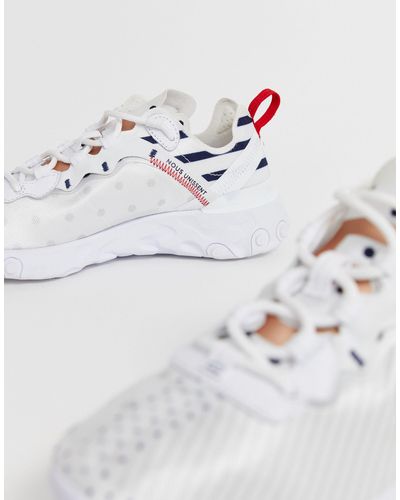 nike white and navy women's world cup react element 55 trainers