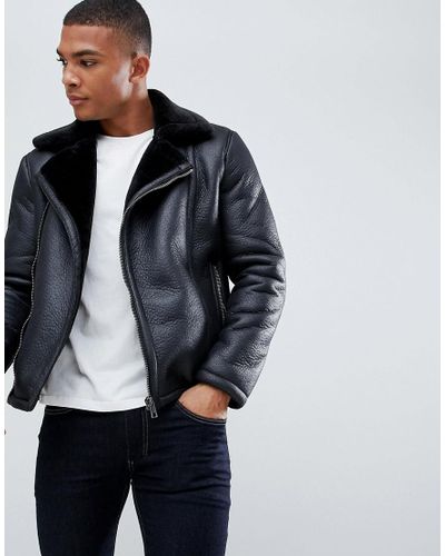 new look shearling biker jacket