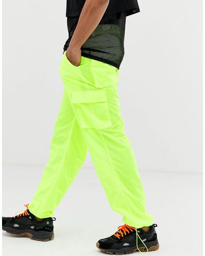 Jaded London Synthetic Cargo Trousers in Yellow for Men - Lyst