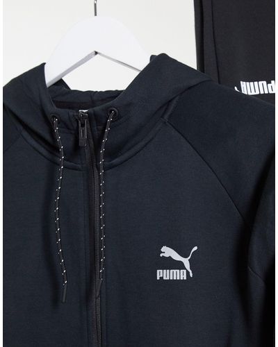 PUMA Cotton Classics Tech Hoodie in Black for Men - Lyst