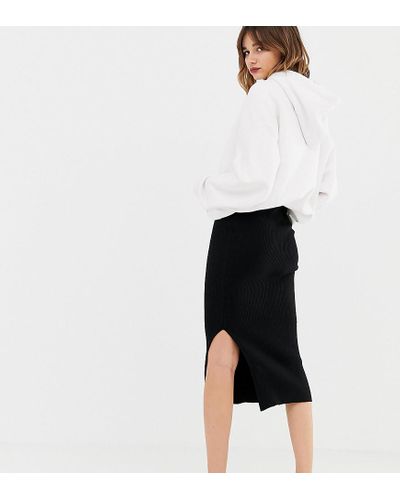 Falda de punto en negro STR Stradivarius de Denim de color Negro | Lyst