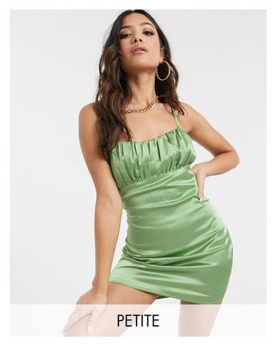 Missguided Satin Ruched Mini Dress in ...
