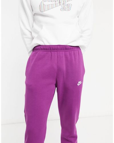 Nike Club Cuffed joggers in Purple for 