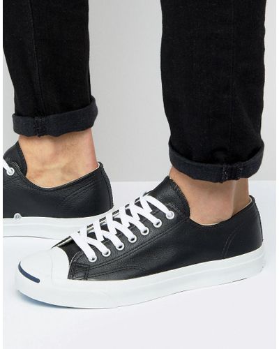 Converse Jack Purcell Ox Leather Plimsolls In Black 1s962 for Men - Lyst