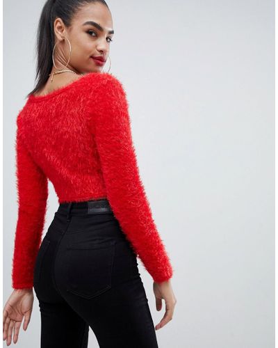 red jumper pretty little thing