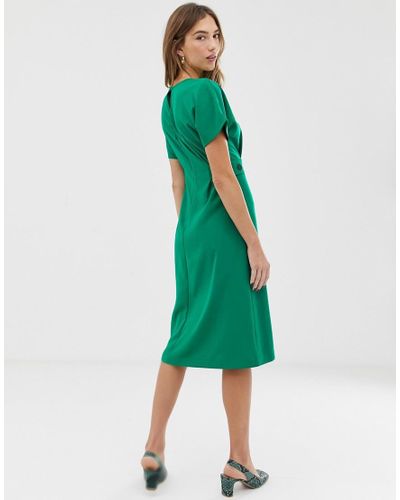 Warehouse Synthetic Midi Dress With ...