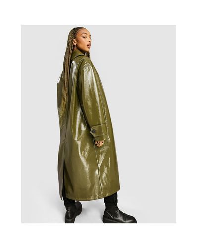 green vinyl coat
