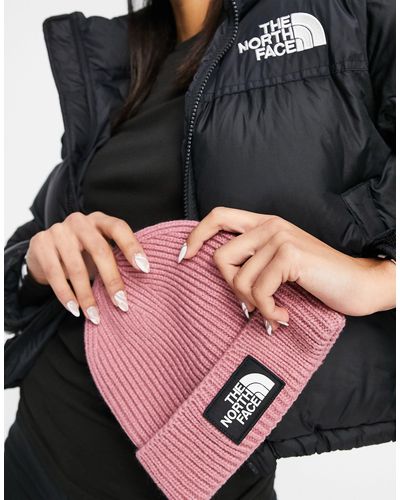 Berretto con risvolto e logo rosa di The North Face in Rosa | Lyst