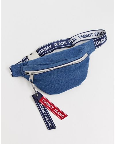 TOMMY HILFIGER Donna - Marsupio oversize in velluto blu - Push96.com