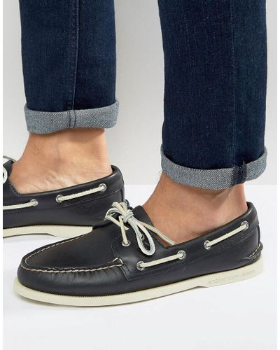 Navy blue sperry topsiders Clearance