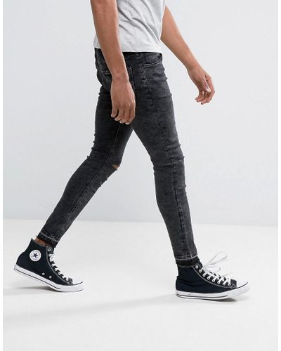 Bershka Denim Super Skinny Jeans in Black for Men | Lyst