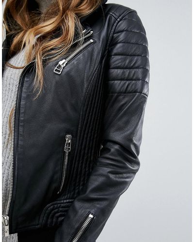 leather arm coat