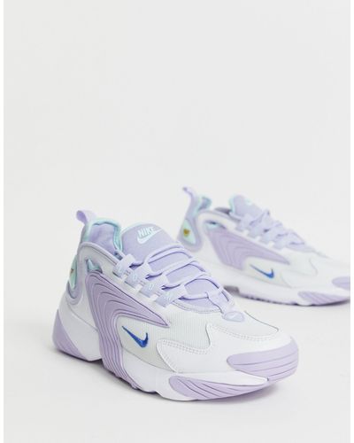 Nike Leather Lilac Zoom 2k Sneakers in White | Lyst