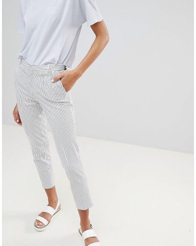 Pantalones con estampado de rayas de Stradivarius de Denim de color Blanco  | Lyst