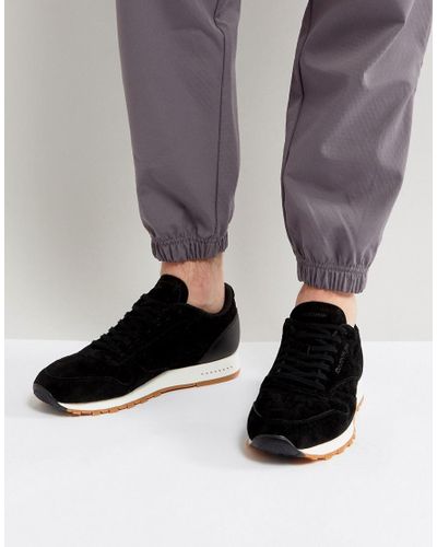 Reebok Classic Suede Gum Sole Trainers In Black Bs7892 for Men - Lyst