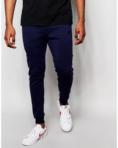 Nike Cotton Tech Fleece Skinny Joggers In Blue 805162-473 for Men - Lyst