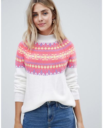 pink fairisle christmas jumper