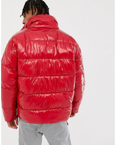 red padded jacket mens