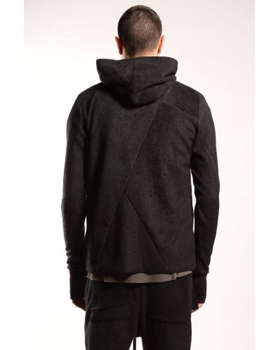 Thom Krom Eco Fur Zip Up Hooded Jacket Black Colour: Black, for Men - Lyst