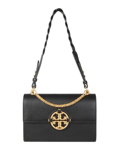 Tory Burch Leather Miller Shoulder Bag in Black - Lyst