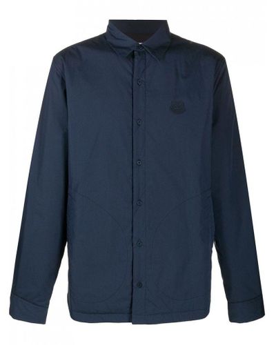 KENZO Synthetic Padded Shirt Navy Blue Colour: Navy Blue for Men - Lyst