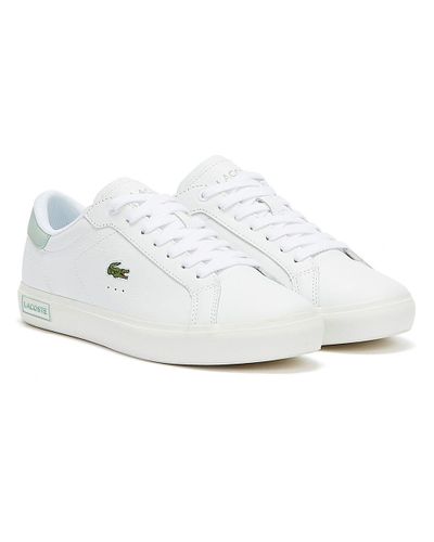 Lacoste Powercourt / Light Green Trainers in White - Lyst