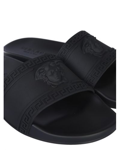 black versace slides