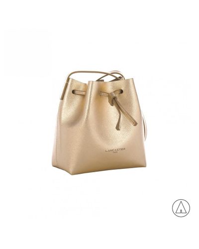 Lancaster Leather • Mini Bucket Bag in Gold (Metallic) - Lyst