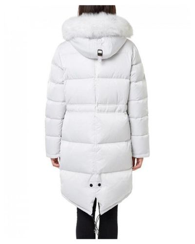 silver parka coat