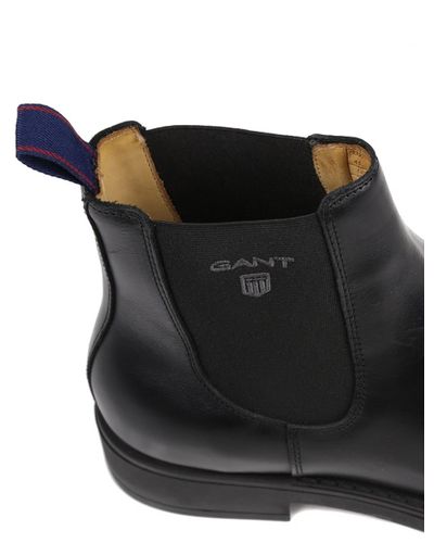 GANT Leather Oscar Chelsea Boots in Black for Men - Lyst