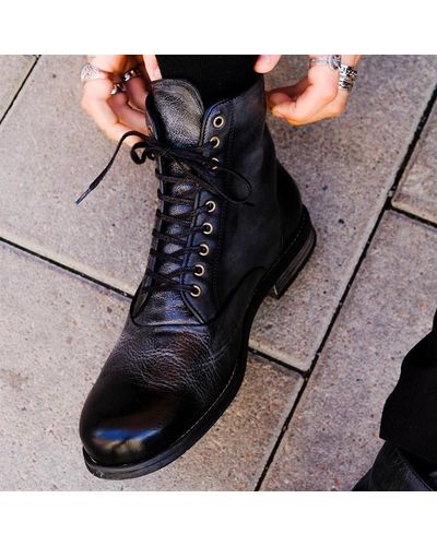 Sneaky Steve Fordham Mens Black Leather Casual Boots 