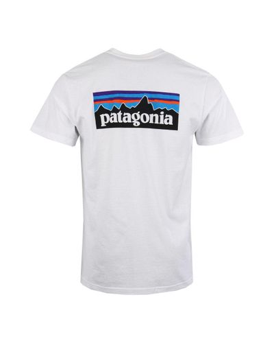 Patagonia T-shirt P-6 Logo - White for Men - Lyst