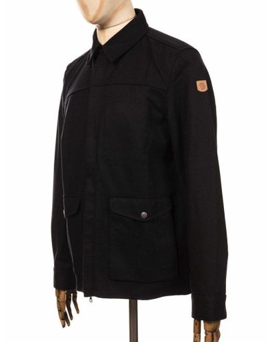 black wool shirt jacket