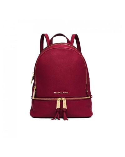 MICHAEL Michael Kors Leather Backpack In Burgundy in Red - Lyst