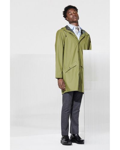 Rains Sage Long Jacket in Green - Lyst