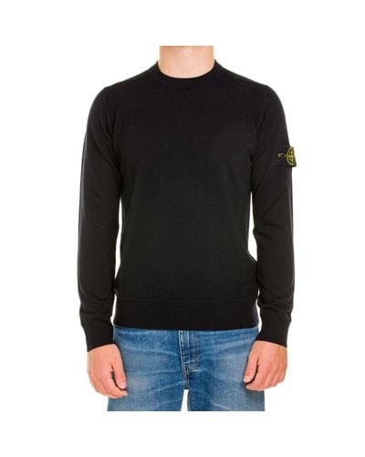 plain black stone island jumper