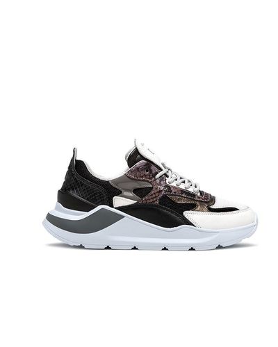 Date Fuga Python Black Leather Trainers - Lyst
