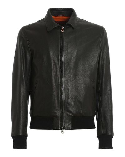 Stewart Men's G00u175sff0mwzf0029 Black Leather Outerwear Jacket for ...