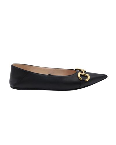 gucci deva ballet flats with chain and horsebit