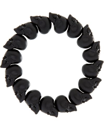 Alexander Mcqueen Skull Bead Bracelet For Men In Black For Men Lyst
