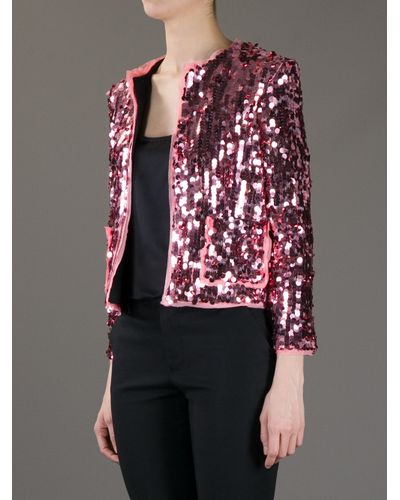 pink sequin jacket womens