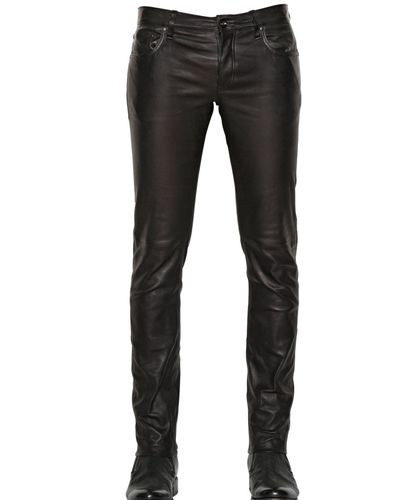 John Varvatos Leather Pants in Black for Men | Lyst