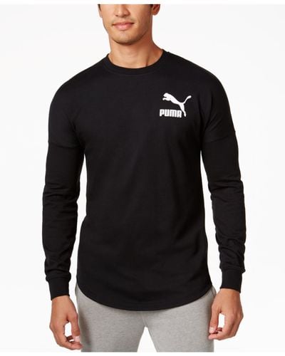PUMA Cotton Men's Long-sleeve T-shirt in Black for Men - Lyst