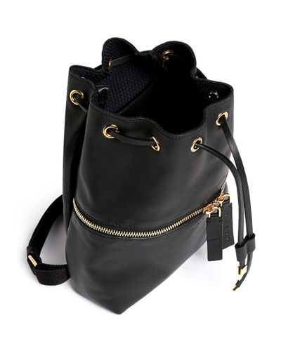 Marni Mini Leather Bucket Backpack in Black - Lyst